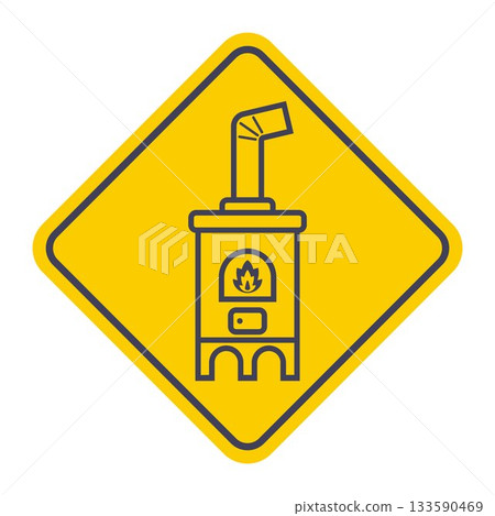 Potbelly stove for heating an apartment black icon. 133590469