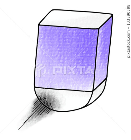 一款簡單、鬆散的橡皮擦，塗抹後呈現柔和的暈染效果。模擬風格。 133590599