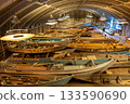 Toba City, Mie Prefecture - The interior of the ship building, which is the storage facility of the Maritime Museum, is filled with wooden ships. 133590690