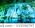 Nagano Shirakawa Icicles: Illuminated ice curtain 133590797