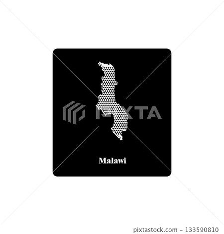 Malawi country map icon black 133590810