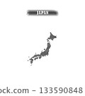Japan dotted map with grunge texture in dot style. 133590848