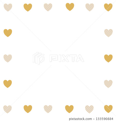 Simple and cute heart frame - square 133590884