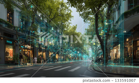 上海的AR透明全息圖 133591007