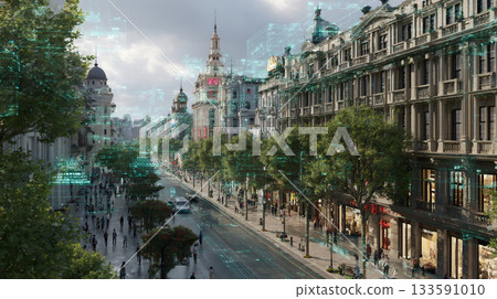 上海的AR透明全息圖 133591010