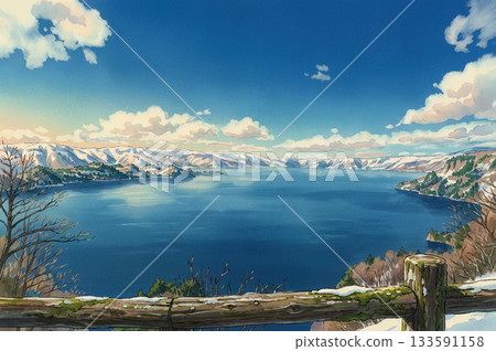冬季的十和田湖：從觀光台眺望十和田湖，景色開闊遼闊，盡收眼底。 133591158