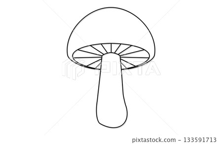 簡單的單色蘑菇插圖圖示素材 133591713
