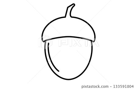 簡單的橡子插圖圖示素材 133591804