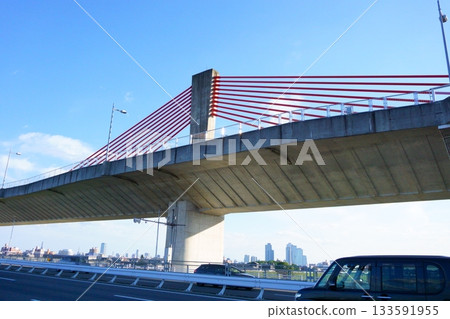 阿卡通博橋：一座有紅色纜繩的橋 133591955