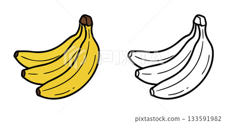 Simple banana icon illustration Simple banana icon illustration 133591982