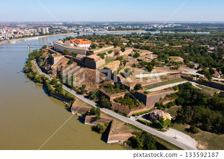Aerial view of the Petrovaradin fortress in Serbia 133592187