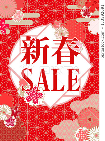 新年促銷海報（紅色） 133592691