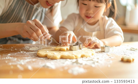 《AI Image》 Parent and child making cookies 133593413