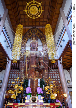 東京港區永平寺分寺長谷寺觀音殿內的麻布大觀音(十一面觀音菩薩立像) 東京港區永平寺分寺長谷寺觀音殿內的麻布大觀音(十一面觀音菩薩立像) 133593867