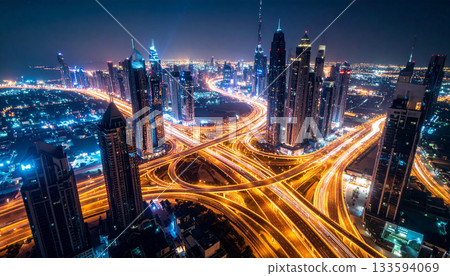夜幕降臨，繁華的都市熠熠生輝，這裡也是重要的交通樞紐。 133594069