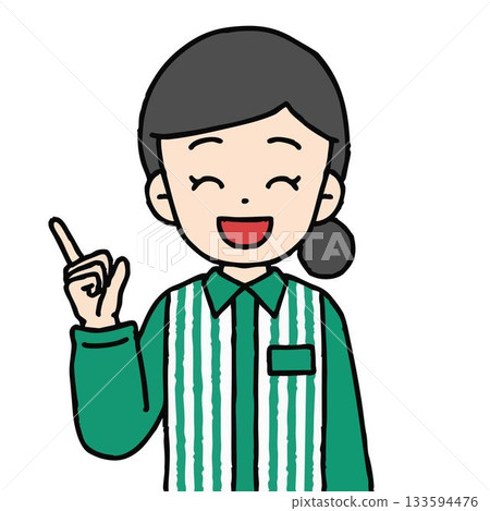 A female convenience store clerk is giving directions A female convenience store clerk is giving directions 133594476