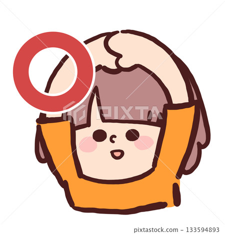 Illustration of a child making an OK sign with their arm Illustration of a child making an OK sign with their arm 133594893