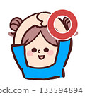 Illustration of a child making an OK sign with their arm 133594894