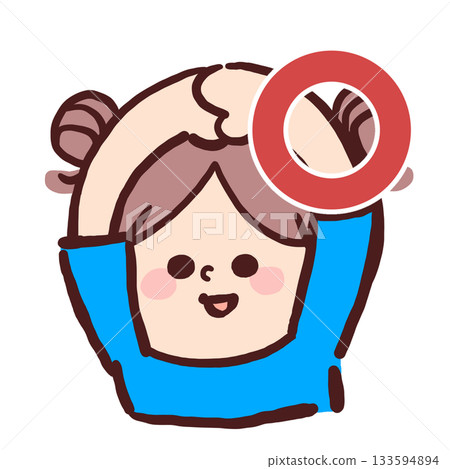 圖：一個孩子用手臂比劃「OK」手勢 133594894