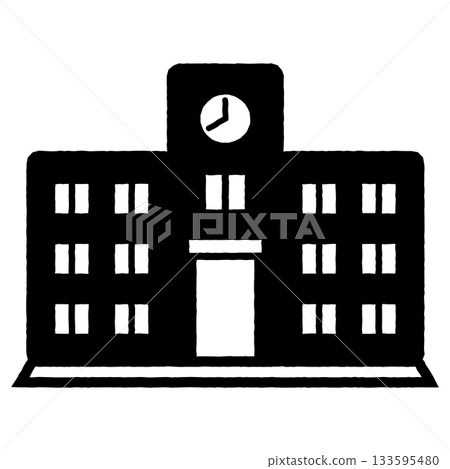School building 1 illustration image monochrome School building 1 illustration image monochrome 133595480