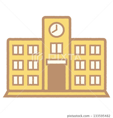 School building 1 illustration image yellow 133595482