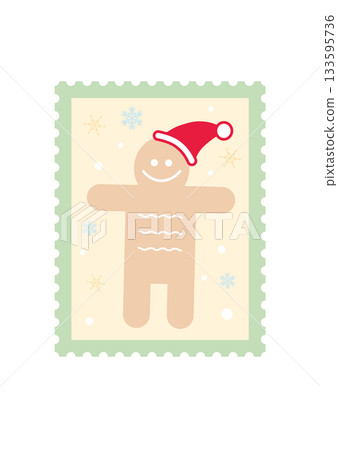 Christmas illustration stamp cookie doll ginger cute vector Christmas illustration stamp cookie doll ginger cute vector 133595736