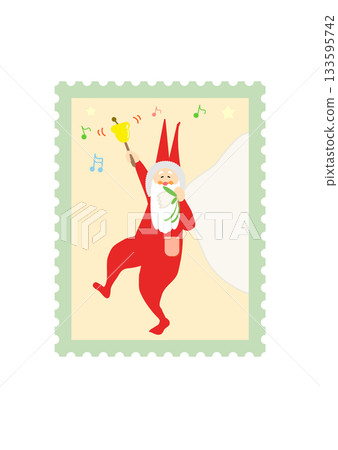 聖誕插圖印章聖誕老人可愛音符向量圖 聖誕插圖印章聖誕老人可愛音符向量圖 133595742