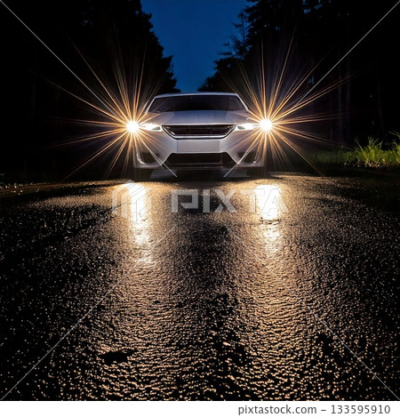 Car running in the rain Car running in the rain 133595910