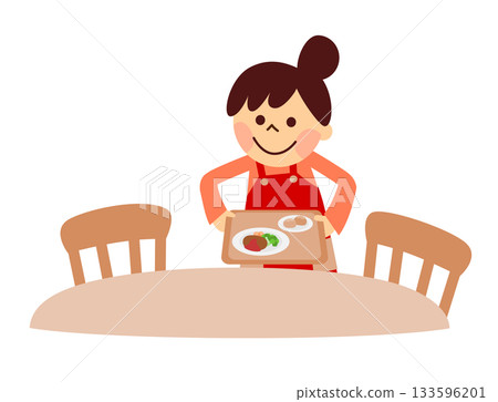 提供食物的女人 133596201