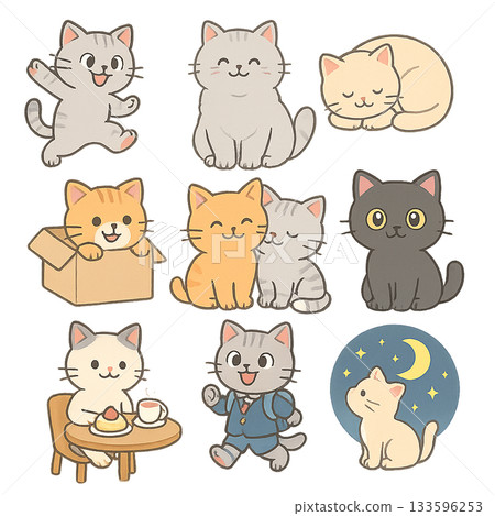 可愛的各種貓咪套裝 133596253