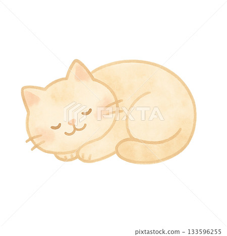 cute hand drawn cat material 133596255