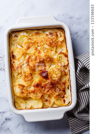 French classic potato gratin dauphinois. 133596683