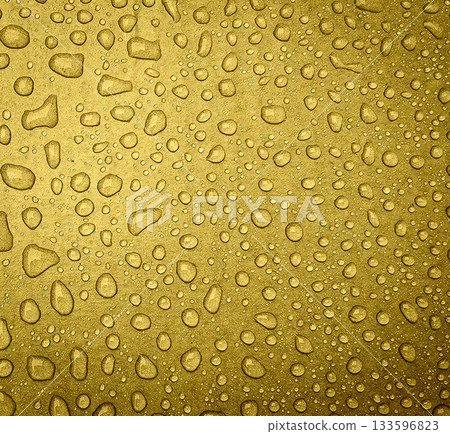 metallic surface with numerous water droplets of varying sizes, creating a luxurious, abstract texture. Ideal background for branding, product shots, or premium design projects metallic surface with numerous water droplets of varying sizes, creating a luxurious, abstract texture. Ideal background for branding, product shots, or premium design projects 133596823