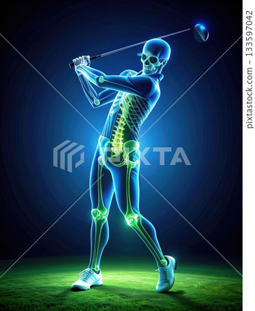 高爾夫揮桿解剖學:脊椎旋轉和姿勢的可視化 高爾夫揮桿解剖學:脊椎旋轉和姿勢的可視化 133597042