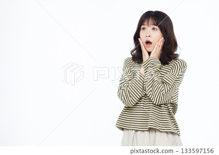 Surprised and amazed woman Surprised and amazed woman 133597156