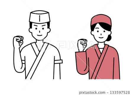 日本餐廳員工舉拳慶祝 133597528