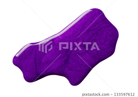 A sample of purple pearl nail polish with a shimmer. Isolated on a white background. 133597612