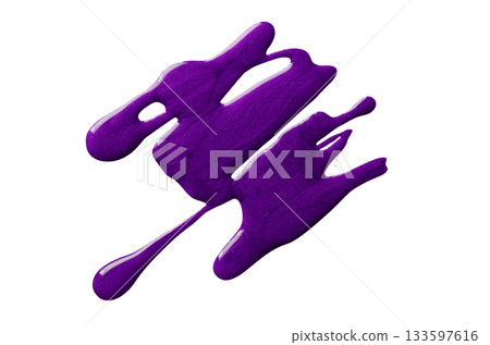 A sample of purple pearl nail polish with a shimmer. Isolated on a white background. 133597616