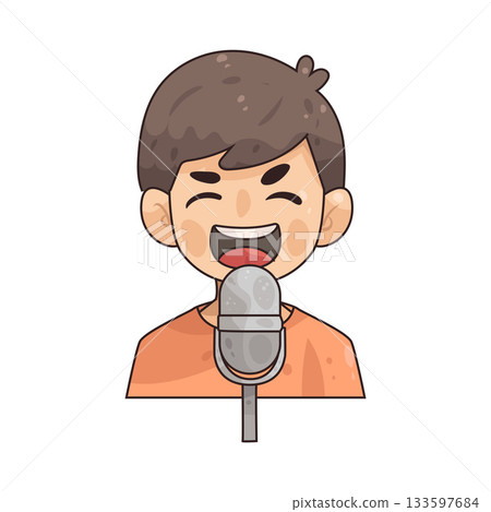 illustration of singer  133597684