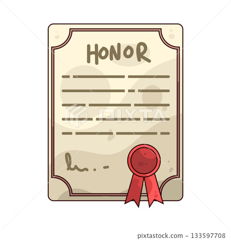 illustration of honor certificate illustration of honor certificate 133597708