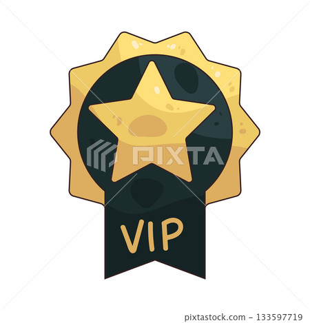 illustration of vip badge 133597719