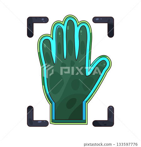 illustration of hand scan illustration of hand scan 133597776