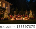 Christmas decoration of a private house 133597875