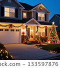 Christmas decoration of a private house 133597876
