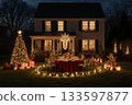 Christmas decoration of a private house 133597877