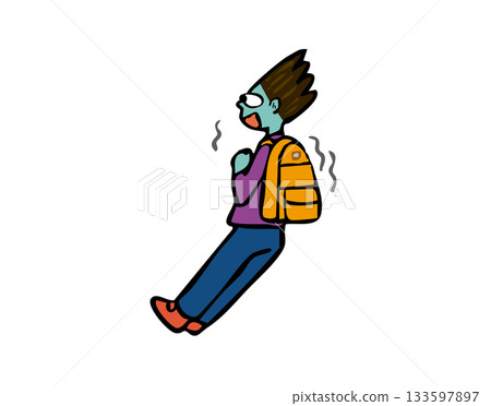 人們因恐懼而僵住,徒步登山 人們因恐懼而僵住,徒步登山 133597897