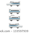 Illustration of a toy-style Shinkansen N700S (set of 4 cars) 133597939