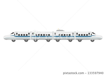 四節車廂玩具風格的新幹線N700S列車的插圖 四節車廂玩具風格的新幹線N700S列車的插圖 133597940