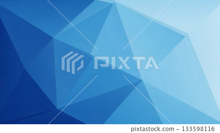 簡潔清新的多邊形背景設計，由重疊的藍色多邊形構成。 133598116