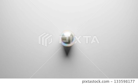一張極簡主義靜物照片,畫面中一顆閃亮的珍珠矗立在白色背景上。 一張極簡主義靜物照片,畫面中一顆閃亮的珍珠矗立在白色背景上。 133598177